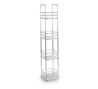 Scaffale da Bagno Berilo Trasparente Argentato 16 x 86 x 16 cm