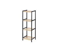 Scaffale da Bagno Berilo WR5503-4-459 Nero Naturale 35 x 30 x 100 cm
