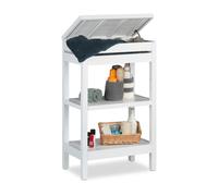 Scaffale da bagno bianco Mobiletto salvaspazio Armadietto con anta 3 ripiani