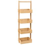 Scaffale da bagno in bambù a 4 livelli di design in legno chiaro Vaupes
