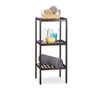 Scaffale da bagno in bambù marrone scuro Mobiletto multiuso Libreria a colonna