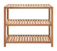 Scaffale da Bagno in Legno Massello di Noce 65x40x65 cm