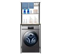 Scaffale da bagno salvaspazio a 4 ripiani per WC, supporto da appendere per lavatrice a tamburo, nero massimizza lo stoccaggio e la nizzazione