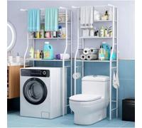 Scaffale da Bagno Salvaspazio con 3 Mensole Sopra Lavatrice WC Bagno Organizer