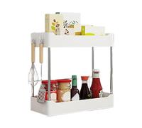 Scaffale da bagno sotto il , 32 x 14 x 30 cm, mensola da cucina a due ripiani, in metallo PP, scaffale portaoggetti sotto il , scaffale per spezie da banco per olio, sale, aceto
