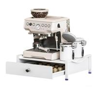 Scaffale da caffè sapientemente progettato con cassetto scorrevole ottimizza il tuo spazio mentre memorizzi gli oggetti essenziali (L)