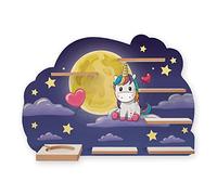 Scaffale da collezione Magic Unicorn, adatto per Tonie Box e Tonies, mensola da parete per scatola musicale e personaggi con ripiano ideale per bambini per giocare 59 x 41 cm (Magic Unicorn)