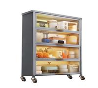 Scaffale da cucina a 3 ripiani con contenitori, supporto per microonde e stazione bar per casa e ufficio, elegante salvaspazio per dispensa, garage e decorazioni per la casa