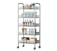 Scaffale da cucina a 5 livelli/carrello da trasporto/mensola portaoggetti per soggiorno camera da letto/carrello argento
