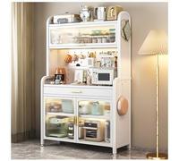 Scaffale da cucina a 5 ripiani con cassetto regolabile mensola dispensa armadio per casa caffetteria bar armadio da cucina bianco 179 cm x 80 cm