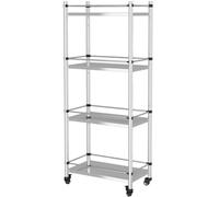Scaffale da cucina a 5 ripiani in acciaio inox con ruote, 50 x 19,5 x 150 cm, tavolo da lavoro in metallo, ideale per casa e ristoranti