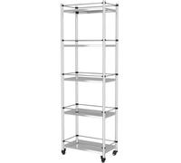 Scaffale da cucina a 5 ripiani in acciaio pesante con ruote, versatile scaffalatura Sto per pentole, pentole e cucina nizat