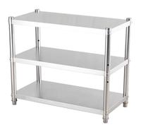 Scaffale da cucina compatto a 3 ripiani in acciaio inox, resistente, montaggio a parete, per casa e ristorante (60 x 35 x 90 cm)