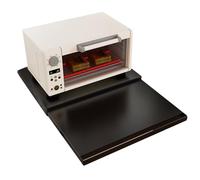 Scaffale da cucina espandibile in acciaio al carbonio per microonde, con scivolo ed estensione completa, organizer per cassetti in 2 pezzi, colore: nero