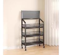 Scaffale da cucina, Gancio for scaffale for supermercato a 3/4/5 livelli - Espositore for snack al dettaglio con ganci for sacchetti di patatine/caramelle Scaffale for commerciale(Black,3 Tier)