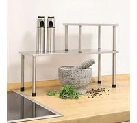 Scaffale da cucina in acciaio inox, 45 x 16 e 22 x 16 cm, per lavello