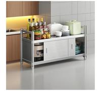 Scaffale da cucina in acciaio inox a 2/3/4 livelli, organizer multipiano con ringhiere, armadietti impermeabili e antiruggine, per uso domestico e commerciale