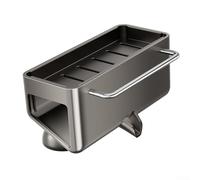 Scaffale da cucina in acciaio inox con design inclinato, supporto per asciugare strofinacci e ventosa per organizzare il piano di lavoro salvaspazio