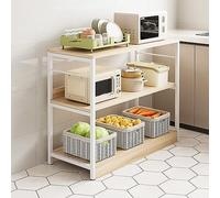 Scaffale da cucina multifunzionale a 3 ripiani in legno di ciliegio supporto per microonde di grande capacità da 80 x 35 x 80 cm mensola portaoggetti da cucina salvaspazio mensola multiuso