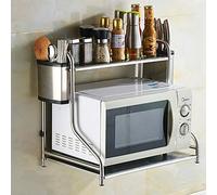 Scaffale da cucina multifunzionale da parete per microonde per spezie ed elettrodomestici, in acciaio inox, 58 cm, colore C, salvaspazio, per cucine moderne