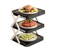 Scaffale da cucina multistrato, espositore per piatti da cucina a 3 strati | Supporto versatile per la preparazione dei pasti - per chef famiglie occupate piccoli spazi appartamento