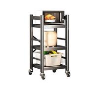 Scaffale da cucina pieghevole con ruote, altezza regolabile per un carico stabile, ideale per l'organizzazione della cucina e del soggiorno