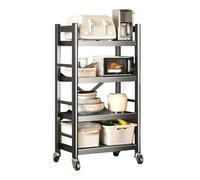 Scaffale da cucina regolabile con ruote, design pieghevole per un carico stabile in cucina e soggiorno