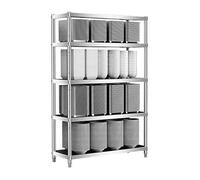 Scaffale da cucina regolabile in acciaio inox pesante Du a 4 ripiani per lavanderia, bagno, dispensa e armadio (60 x 45 x 180 cm) - Massimizza lo spazio e nizza senza sforzo!