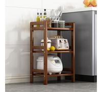 Scaffale da cucina regolabile in legno, alto e stretto, con ripiani rimovibili e protezione laterale, soluzione salvaspazio (50 x 25 x 68 cm)