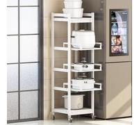 Scaffale da cucina regolabile multistrato, in alluminio, versatile, 50 x 40 x 145,5 cm, per risparmiare spazio e soluzioni efficienti per riporre la cucina