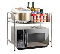 Scaffale da cucina - Supporto per microonde - Carrello da cucina pieghevole con ruote - Salvaspazio - Scaffale multifunzione per microonde