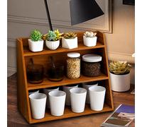 Scaffale da esposizione vintage a 3 livelli, organizer da scrivania