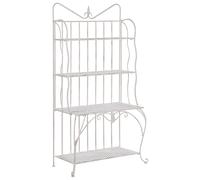 Scaffale da Giardino con 4 Ripiani in Metallo Beige Vintage Retro Pavona