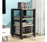 Scaffale da gioco in vinile per giradischi stereo multimediale AV rack CD/display mobili mensola angolare con ripiani in legno per proiettore.