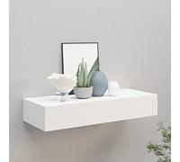 Scaffale da Parete con Cassettino, Design Elegante e Funzionale 60x23,5x10 cm in MDF e Metallo, Scaffale a Muro per Soggiorno, Camera da Letto e Ingresso