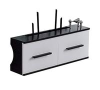 Scaffale da parete galleggiante per router WiFi, modem, mini proiettore, TV Box e altoparlante, elegante supporto per router e scrivania per casa e ufficio