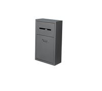 Scaffale da parete in acciaio inox con bidone della spazzatura, soluzione salvaspazio per bagno e cucina, senza trapano, colore nero, 30 x 49,8 x 14 cm, per camere da letto e altro