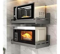 Scaffale da parete in acciaio inox per forno a microonde da cucina e forno elettrico, salvaspazio, per ristorante, spezie, set di 2 ripiani commerciali