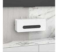 Scaffale da parete in legno per router WiFi e presa multipla - Rack gestione cavi non richiede montaggio, 50 cm, elegante design bianco