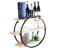 Scaffale da parete Mensole galleggianti Pipe Sh 3 ripiani a parete LOFT Mensola rotonda da parete in legno/metallo ferro rack soggiorno camera da letto libreria portabottiglie decorazioni partizione
