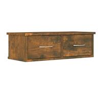 Scaffale Da Parete Multifunzionale, Scaffale A Muro Per Espositori, Armadietto Parete, Facile da pulire Adatto percorridoio, ufficio, bagno, cucina Rovere Fumo 60x26x18,5cm Legno Ingegnerizzato