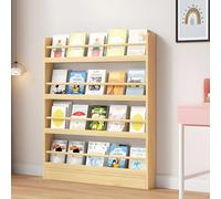 Scaffale da parete per bambini, a 3/4/5/6 ripiani, salvaspazio, per giocattoli, libri e CD, design sicuro e anti-dumping per decorare la camera dei bambini e il soggiorno