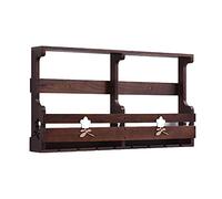 Scaffale da parete per bottiglie di vino, espositore per bottiglie di vino in stile nordico retrò, mensola portaoggetti da parete per ristoranti, porta calici capovolto, RFSHCIOP, b, 60 x 12 x 43,5 cm