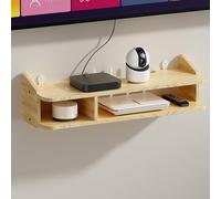 Scaffale da Parete per Router Wi-FI Fili, Supporto di Alimentazione per Cavi, Porta Modem, Grande Capacità, Scaffale Decorativo per L'Archiviazione(80 * 19 * 16cm/31 * 7 * 6in)