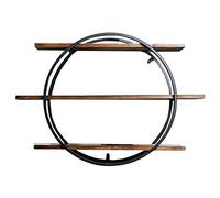 Scaffale da parete Scaffale galleggiante Pipe Sh 3 ripiani a parete LOFT Mensola rotonda da parete in legno/metallo ferro rack soggiorno camera da letto libreria portabottiglie decorazione divisoria