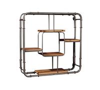 Scaffale da parete Scaffale galleggiante Tubo Sh LOFT Mensola da parete quadrata in legno e ferro Materiale metallico per soggiorno camera da letto Utilizzato per libreria Espositore Portabottiglie