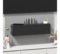 Scaffale da parete sospeso per TV e multimedia, ideale per camera da letto, soggiorno, ufficio, scatola di schermatura per presa a muro e router, espositore decorativo