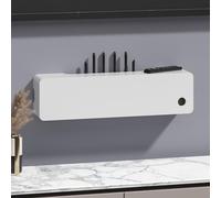 Scaffale da parete sospeso per TV e multimedia, ideale per camera da letto, soggiorno, ufficio, scatola di schermatura per presa a muro e router, espositore decorativo