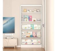 Scaffale da parete stretto per libri, 10 cm, per riporre libri, 60 x 12 x 180 cm, ideale per camera da letto e soggiorno, libreria salvaspazio dietro la porta