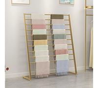 Scaffale da pavimento in metallo per sciarpe di seta, organizer per sciarpe in seta, espositore per scialle dorato creativo commerciale, multiuso, per vestiti, cinture, pantaloni, cravatte, scaffali